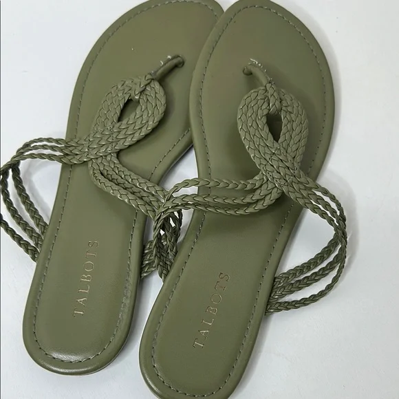 Talbots Green Braided Thong Sandals - Picture 3 of 6